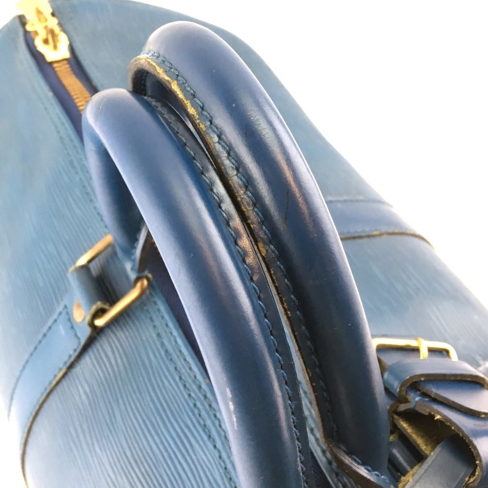 Duffle Keepall 50 Boston Monogram Lv Logo Satchel Gym Blue Epi Leather Travel Ba - Picture 5 of 14